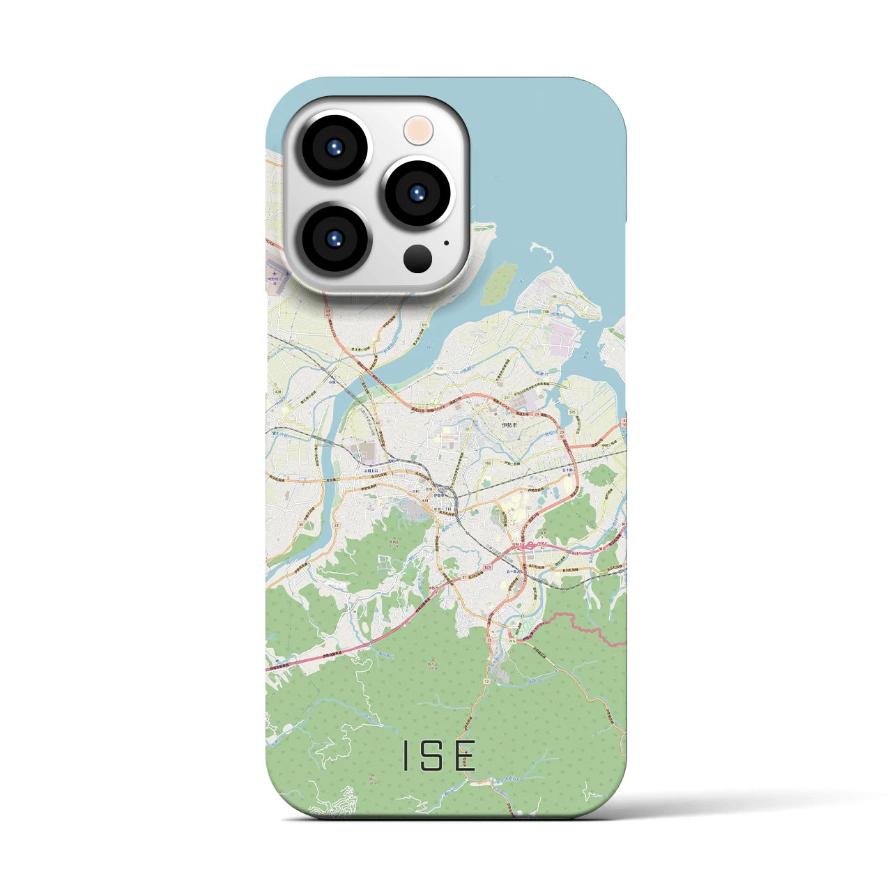 【伊勢】地図柄iPhoneケース（バックカバータイプ・ナチュラル）iPhone 13 Pro 用
