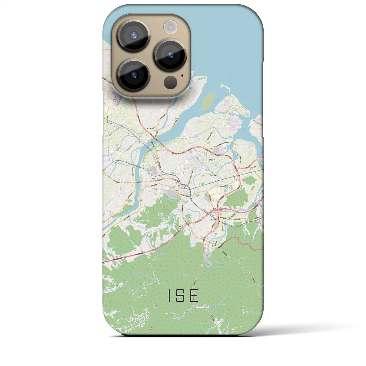 【伊勢】地図柄iPhoneケース（バックカバータイプ・ナチュラル）iPhone 14 Pro Max 用