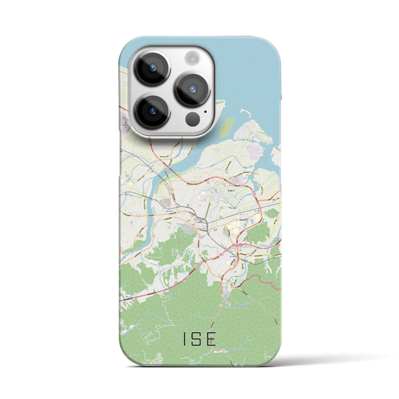 【伊勢】地図柄iPhoneケース（バックカバータイプ・ナチュラル）iPhone 14 Pro 用
