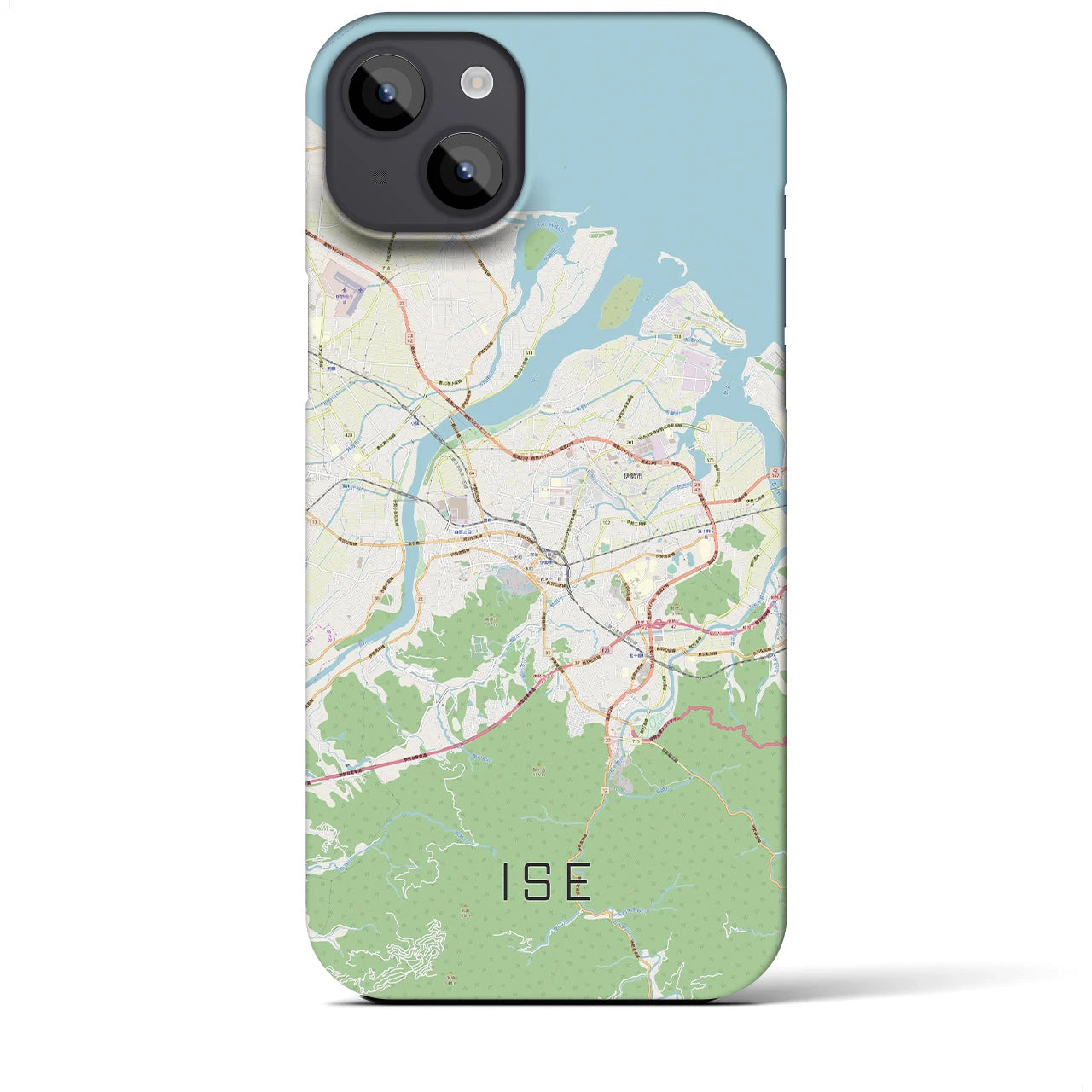 【伊勢】地図柄iPhoneケース（バックカバータイプ・ナチュラル）iPhone 14 Plus 用