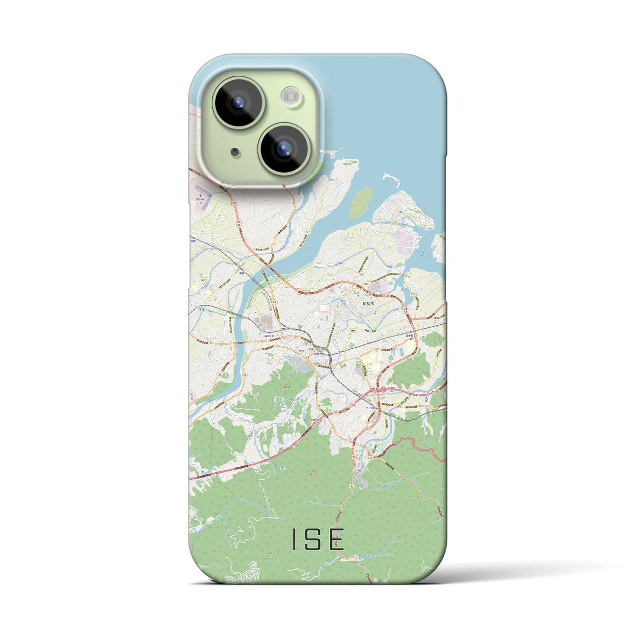 【伊勢】地図柄iPhoneケース（バックカバータイプ・ナチュラル）iPhone 15 用
