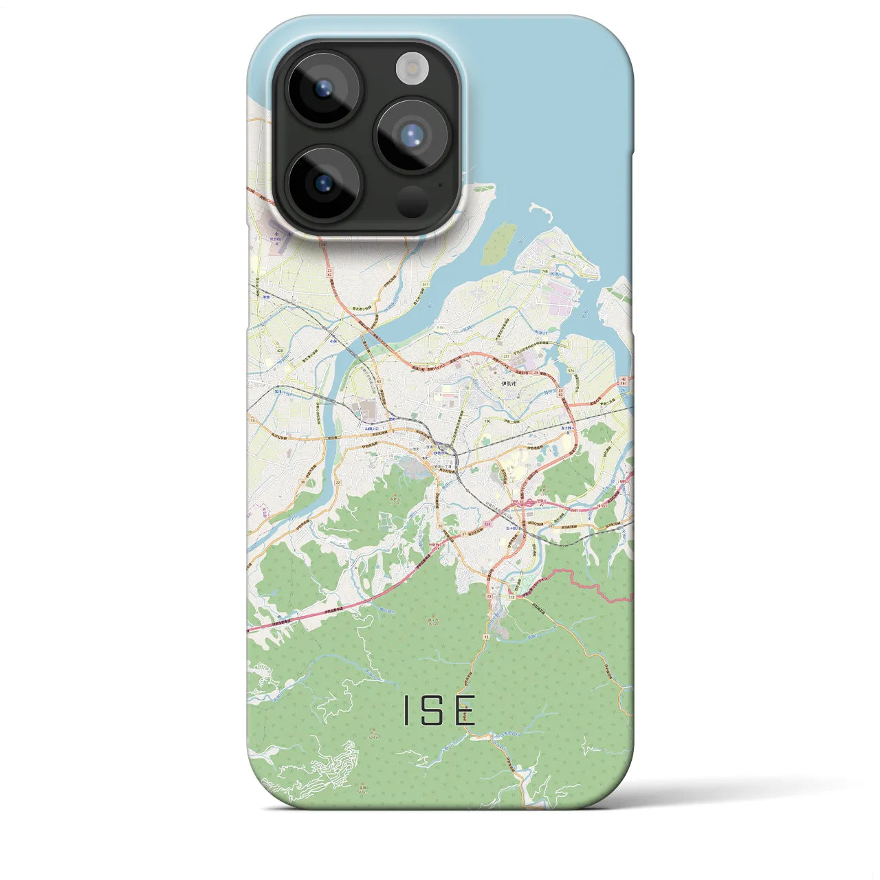 【伊勢】地図柄iPhoneケース（バックカバータイプ・ナチュラル）iPhone 15 Pro Max 用