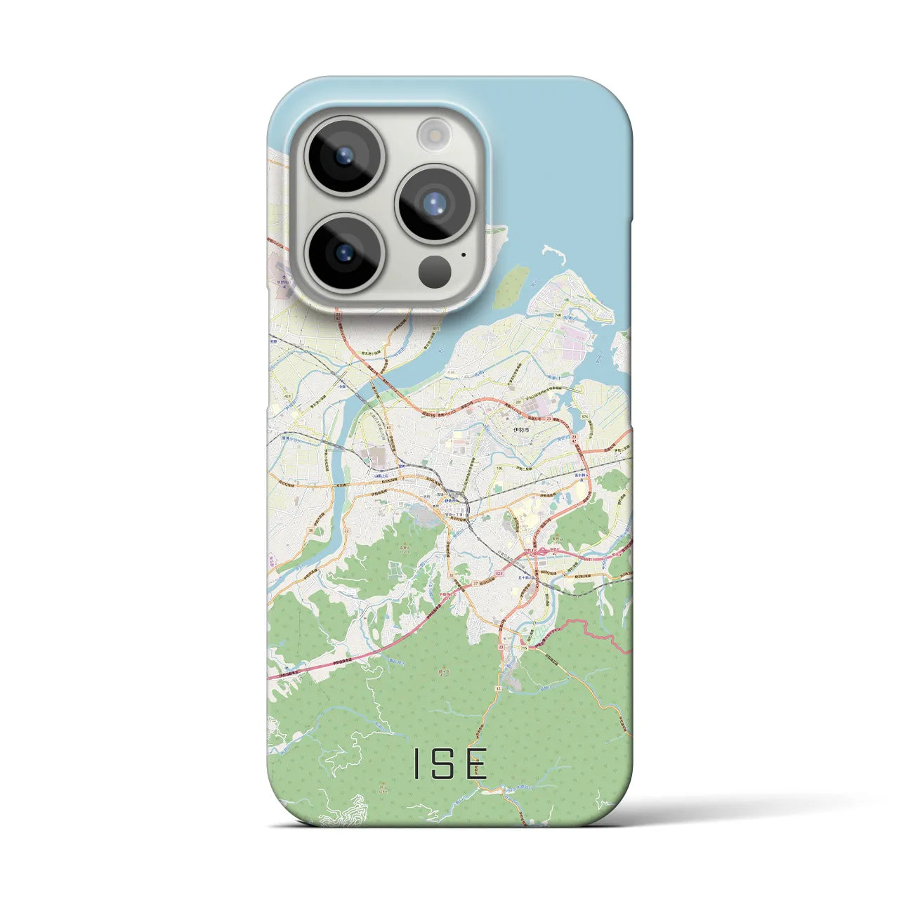 【伊勢】地図柄iPhoneケース（バックカバータイプ・ナチュラル）iPhone 15 Pro 用