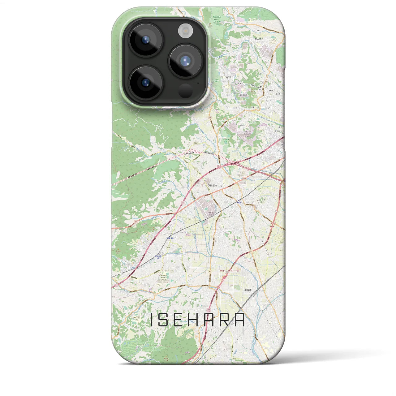 【伊勢原】地図柄iPhoneケース（バックカバータイプ・ナチュラル）iPhone 15 Pro Max 用