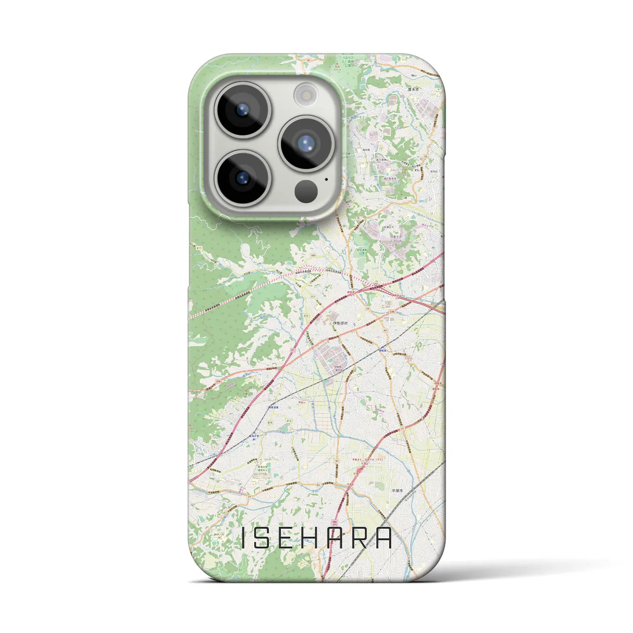 【伊勢原】地図柄iPhoneケース（バックカバータイプ・ナチュラル）iPhone 15 Pro 用