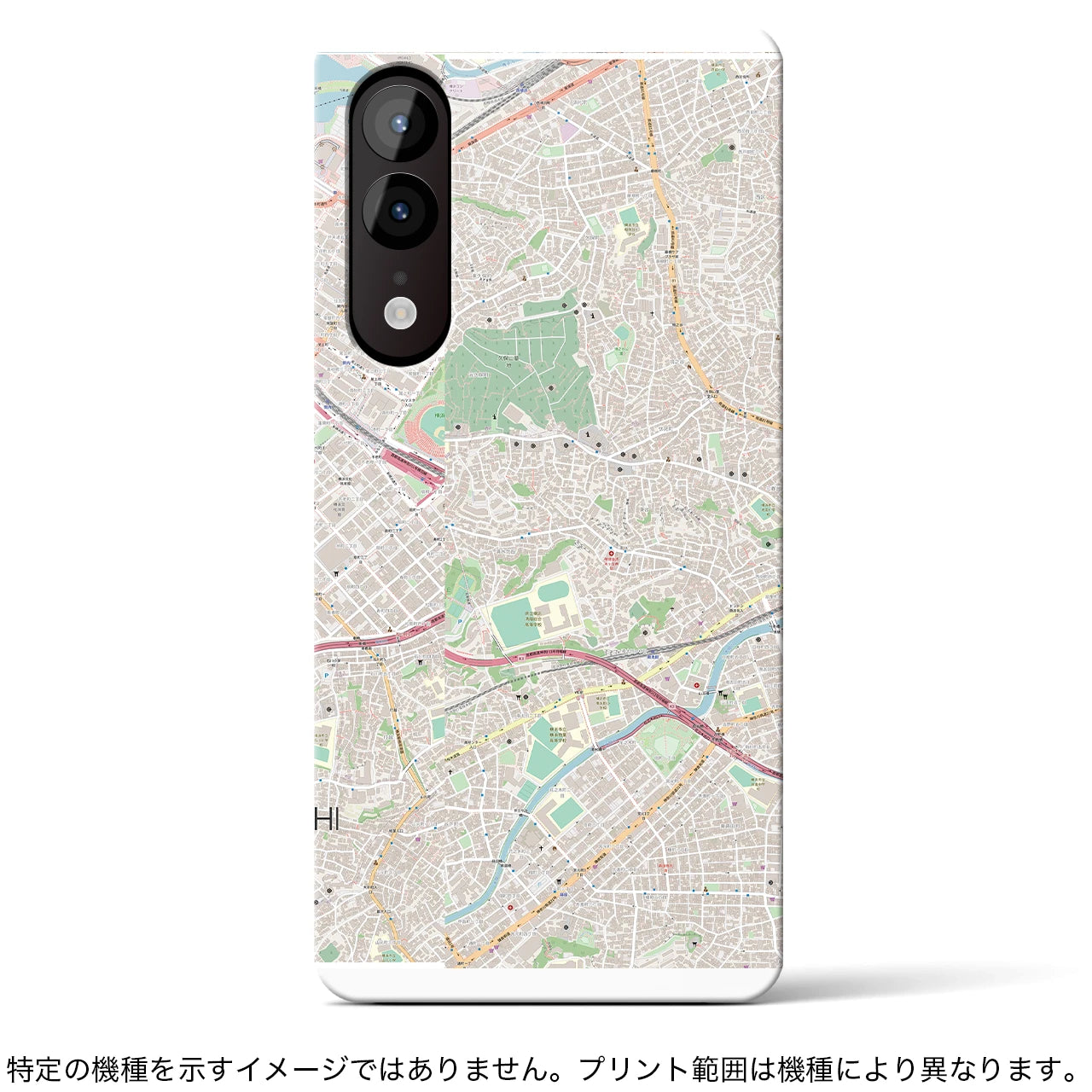【伊勢佐木長者町】地図柄iPhoneケース（手帳両面タイプ・ナチュラル）iPhone 14 Pro 用
