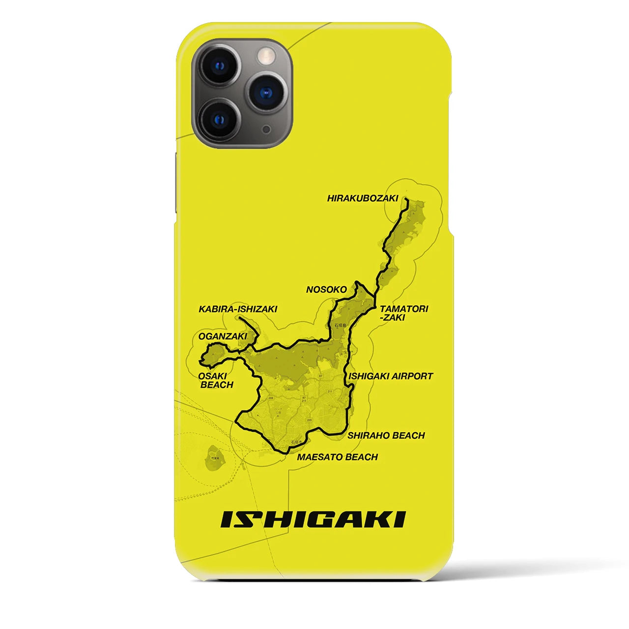 Recipro × Crossfield【石垣】地図柄iPhoneケース（バックカバータイプ・イエロー）iPhone 11 Pro Max 用
