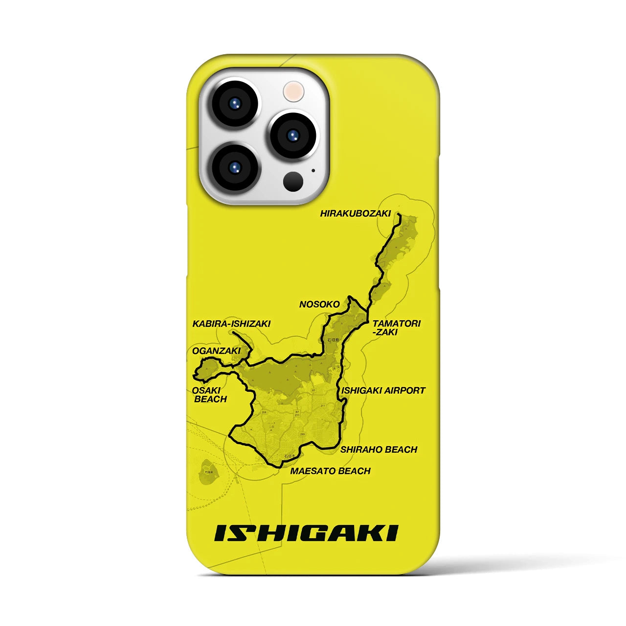 Recipro × Crossfield【石垣】地図柄iPhoneケース（バックカバータイプ・イエロー）iPhone 13 Pro 用