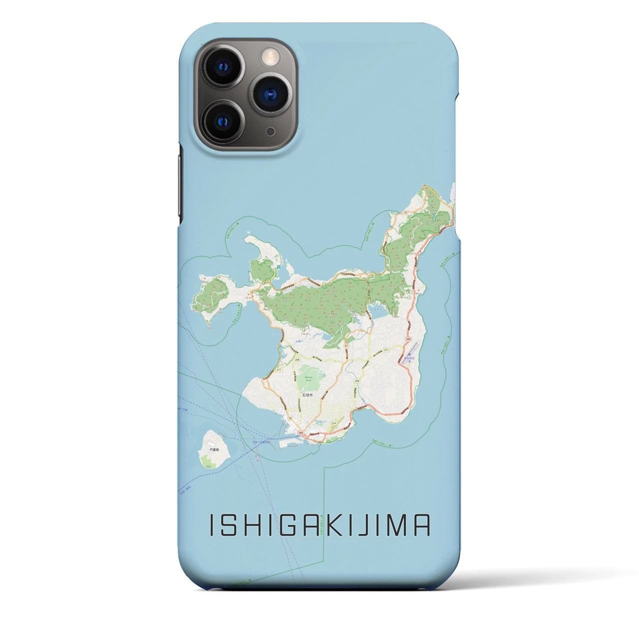 【石垣島】地図柄iPhoneケース（バックカバータイプ・ナチュラル）iPhone 11 Pro Max 用