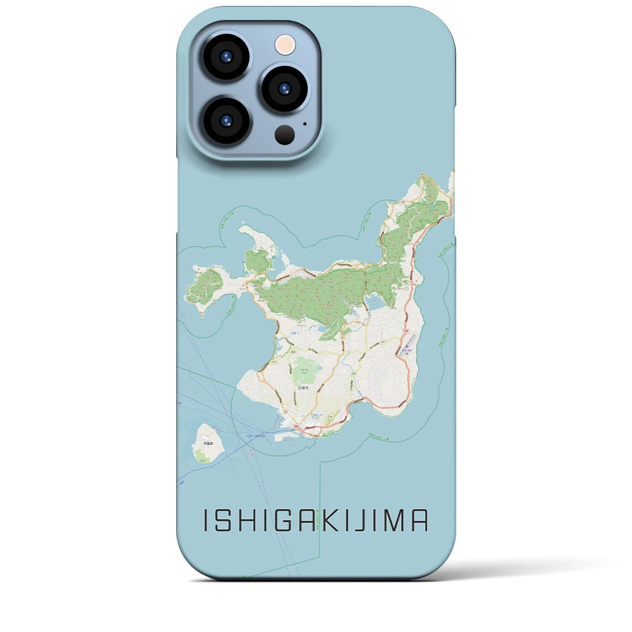 【石垣島】地図柄iPhoneケース（バックカバータイプ・ナチュラル）iPhone 13 Pro Max 用