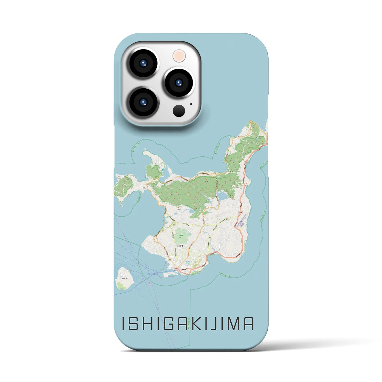 【石垣島】地図柄iPhoneケース（バックカバータイプ・ナチュラル）iPhone 13 Pro 用
