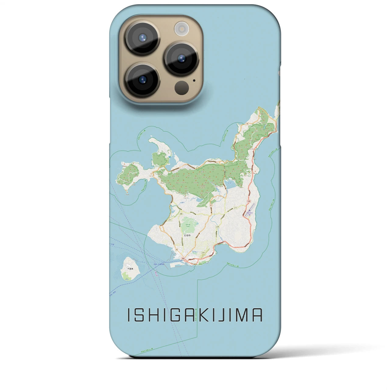 【石垣島】地図柄iPhoneケース（バックカバータイプ・ナチュラル）iPhone 14 Pro Max 用