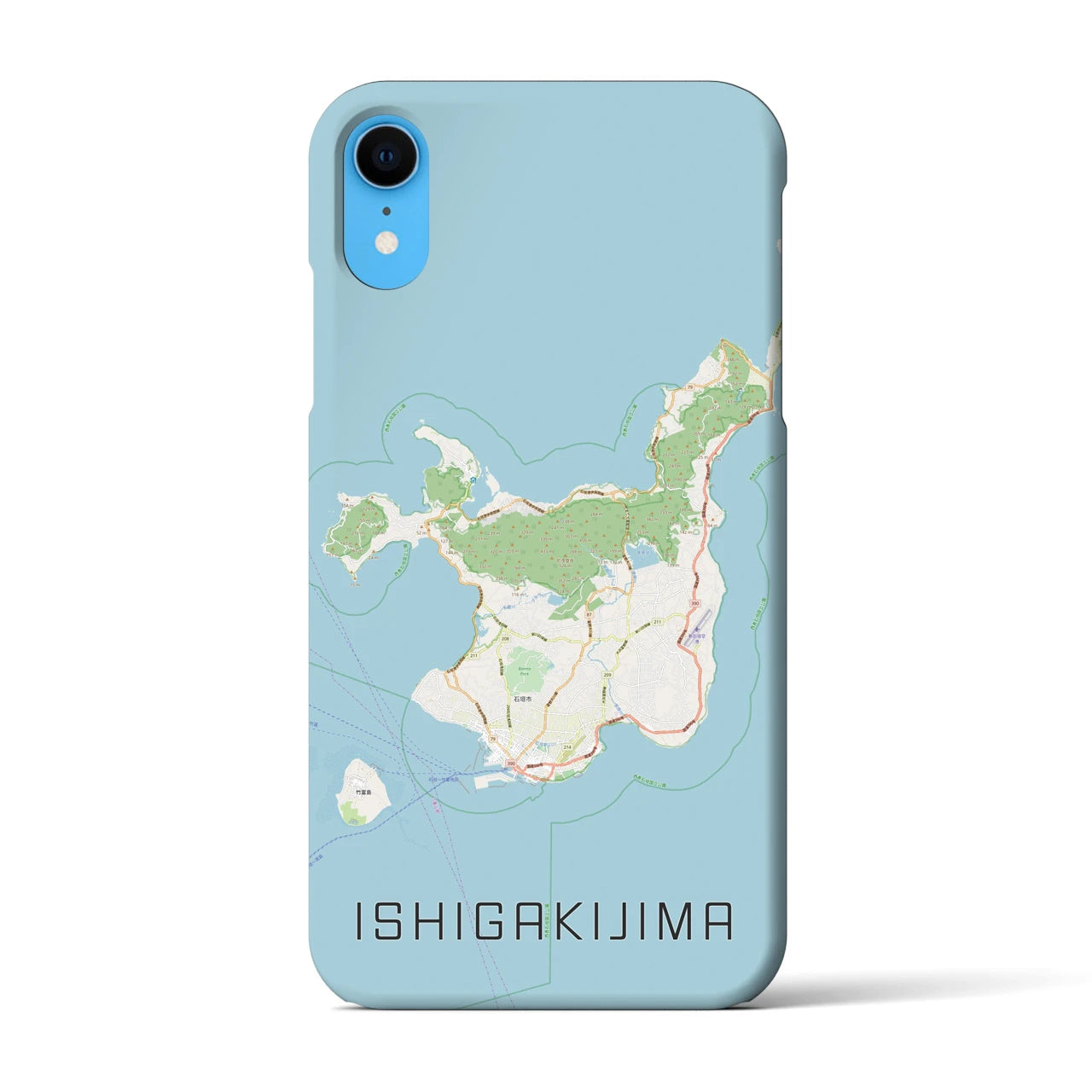 【石垣島】地図柄iPhoneケース（バックカバータイプ・ナチュラル）iPhone XR 用