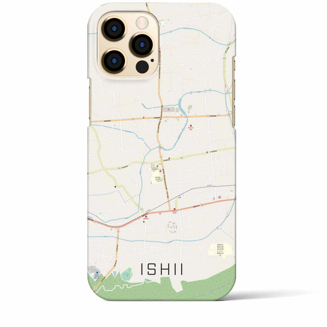 【石井】地図柄iPhoneケース（バックカバータイプ・ナチュラル）iPhone 12 Pro Max 用