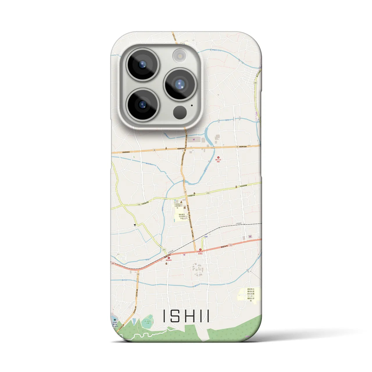 【石井】地図柄iPhoneケース（バックカバータイプ・ナチュラル）iPhone 15 Pro 用