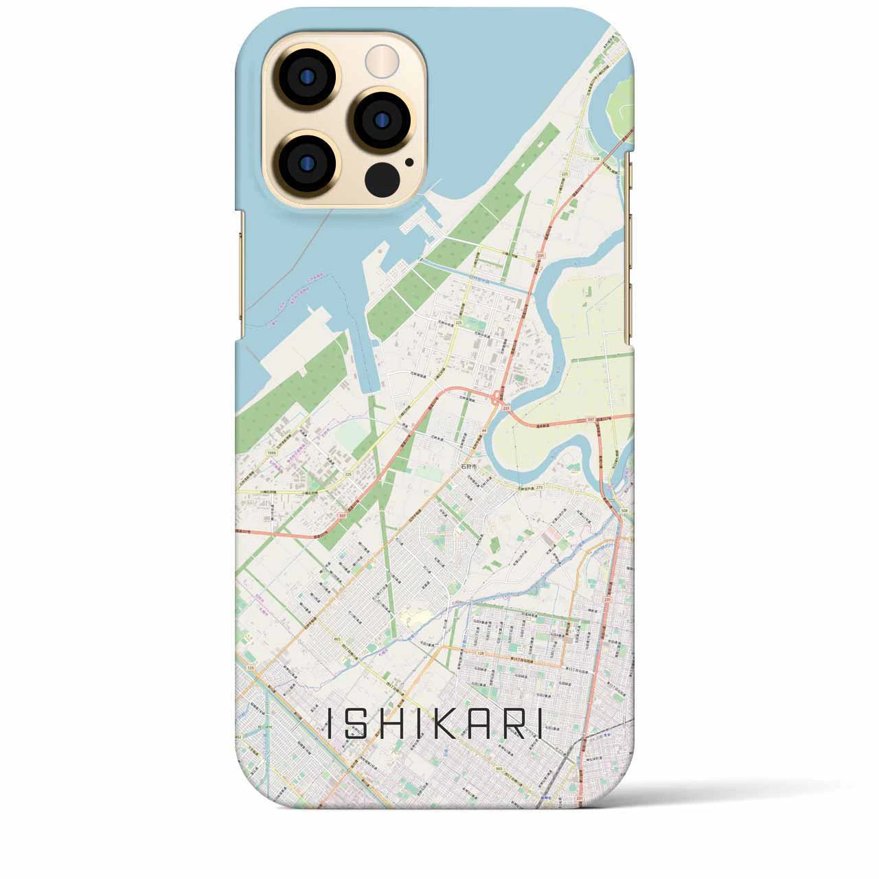 【石狩】地図柄iPhoneケース（バックカバータイプ・ナチュラル）iPhone 12 Pro Max 用