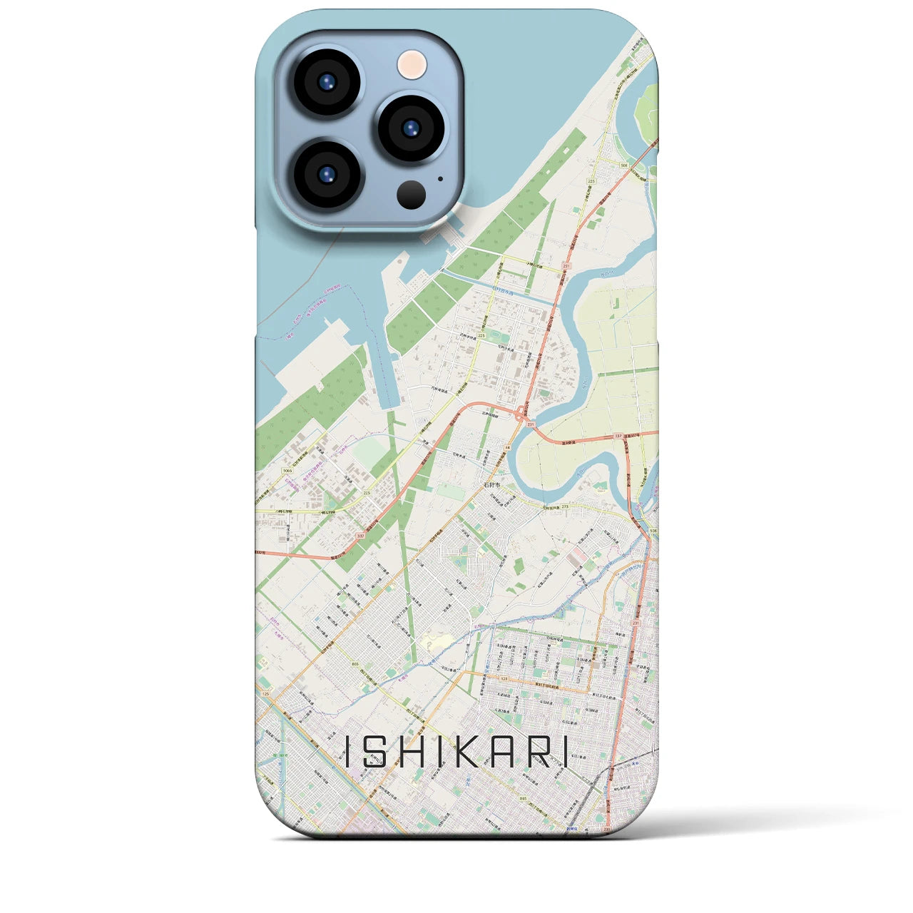 【石狩】地図柄iPhoneケース（バックカバータイプ・ナチュラル）iPhone 13 Pro Max 用