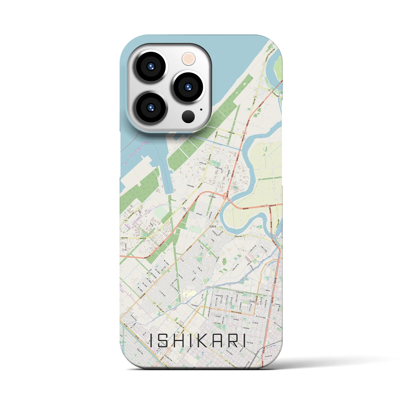 【石狩】地図柄iPhoneケース（バックカバータイプ・ナチュラル）iPhone 13 Pro 用