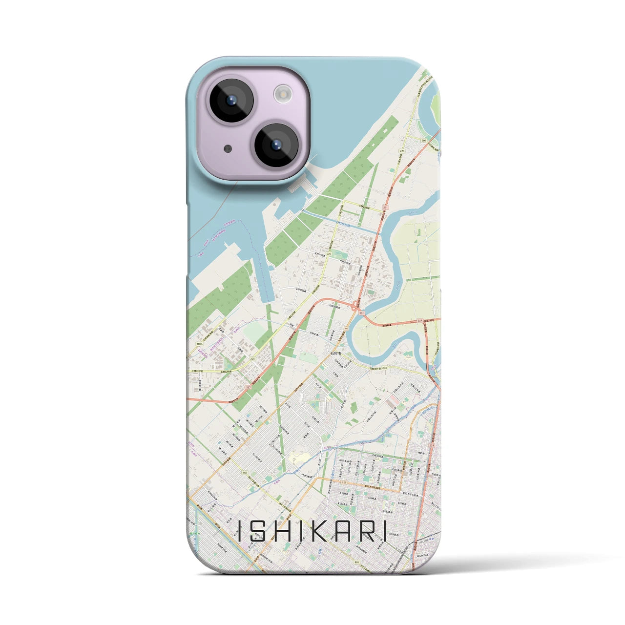 【石狩】地図柄iPhoneケース（バックカバータイプ・ナチュラル）iPhone 14 用