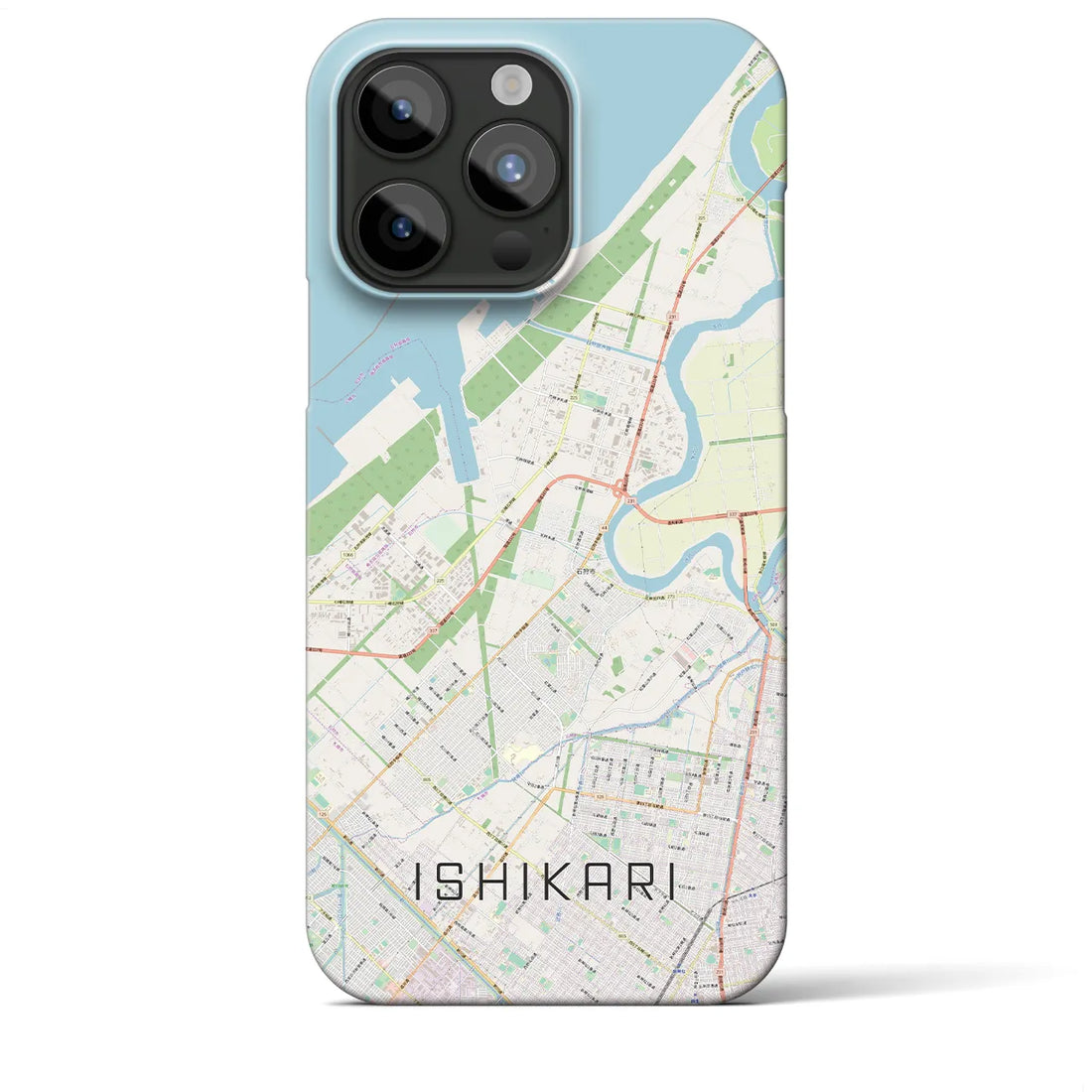 【石狩】地図柄iPhoneケース（バックカバータイプ・ナチュラル）iPhone 15 Pro Max 用
