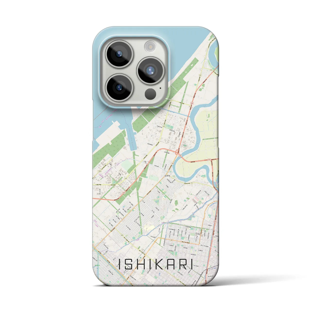 【石狩】地図柄iPhoneケース（バックカバータイプ・ナチュラル）iPhone 15 Pro 用