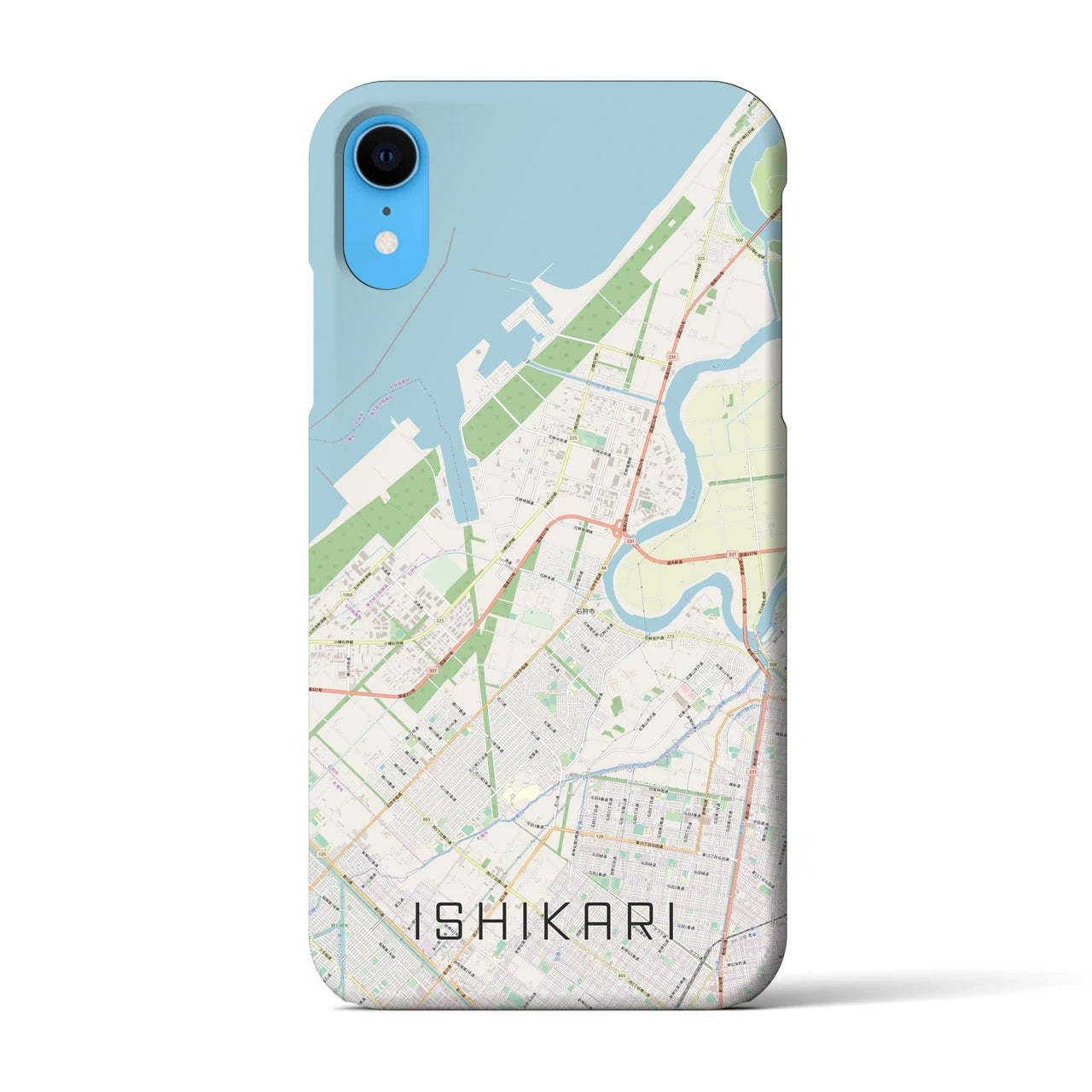 【石狩】地図柄iPhoneケース（バックカバータイプ・ナチュラル）iPhone XR 用
