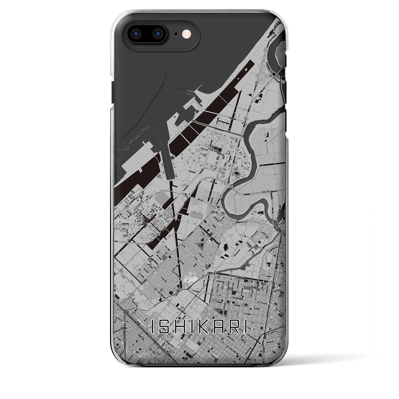 【石狩】地図柄iPhoneケース（クリアタイプ・モノトーン）iPhone 8Plus /7Plus / 6sPlus / 6Plus 用