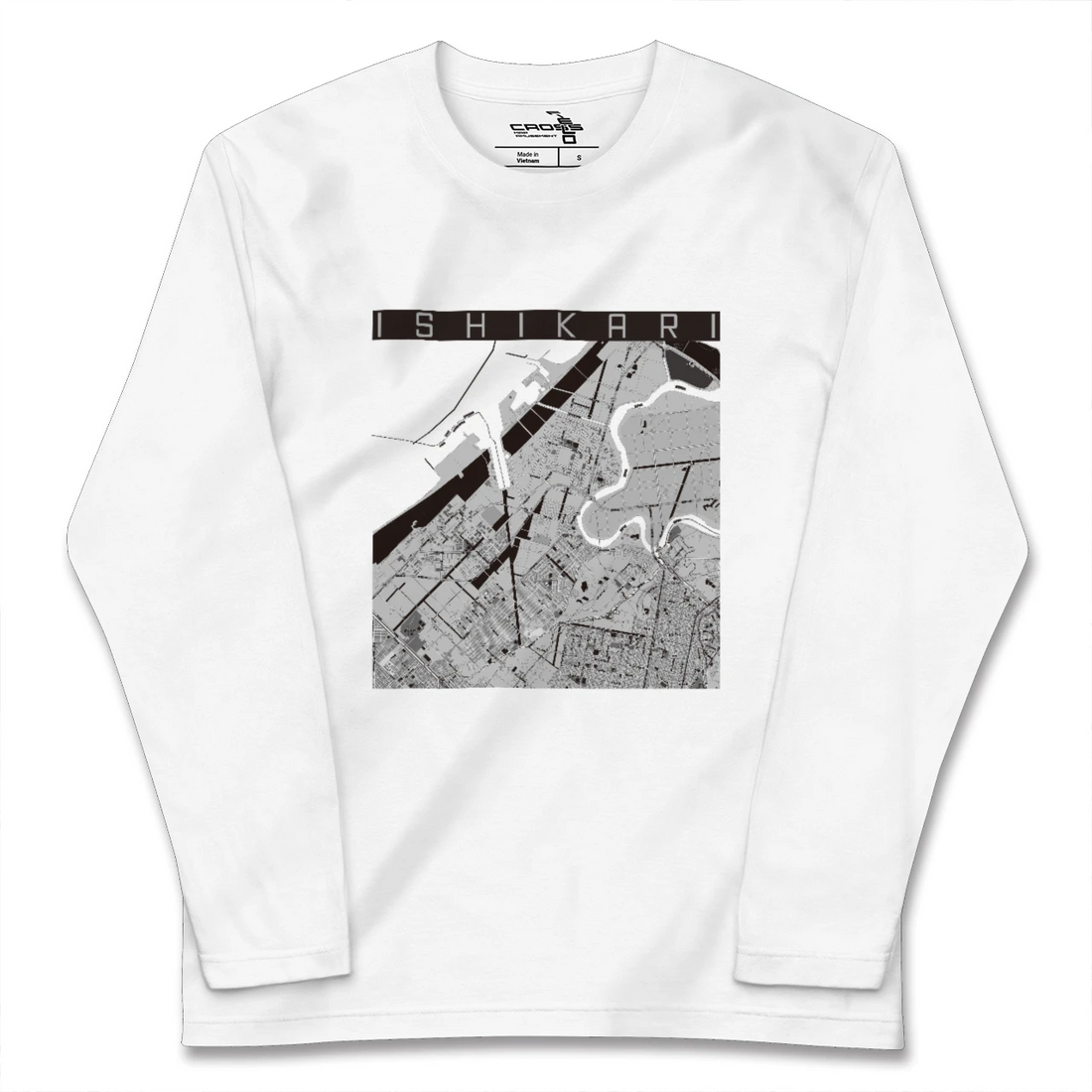 【石狩(北海道)】地図柄ロングスリーブTシャツ