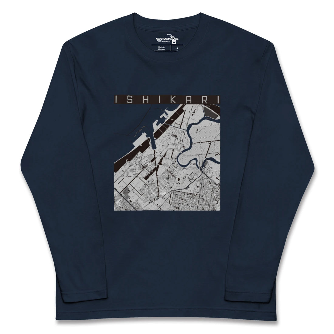 【石狩(北海道)】地図柄ロングスリーブTシャツ