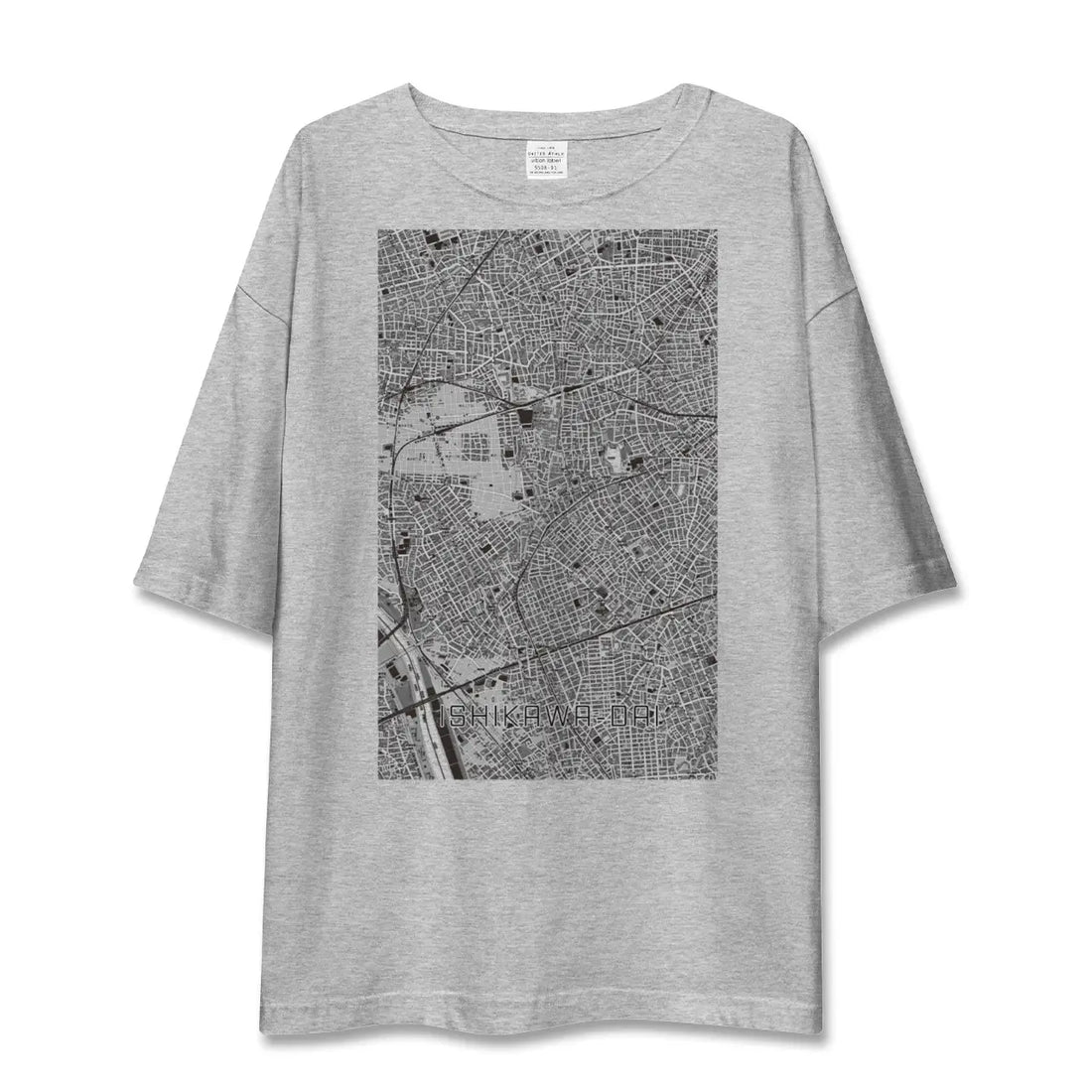 【石川台(東京都)】地図柄ビッグシルエットTシャツ
