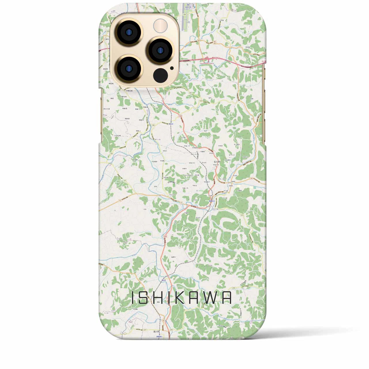 【石川】地図柄iPhoneケース（バックカバータイプ・ナチュラル）iPhone 12 Pro Max 用