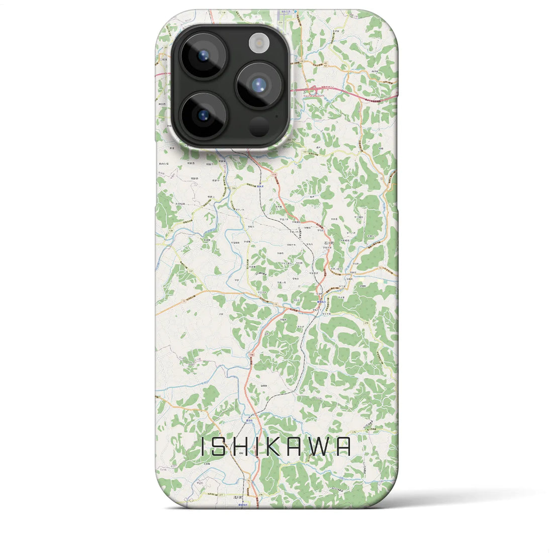 【石川】地図柄iPhoneケース（バックカバータイプ・ナチュラル）iPhone 15 Pro Max 用