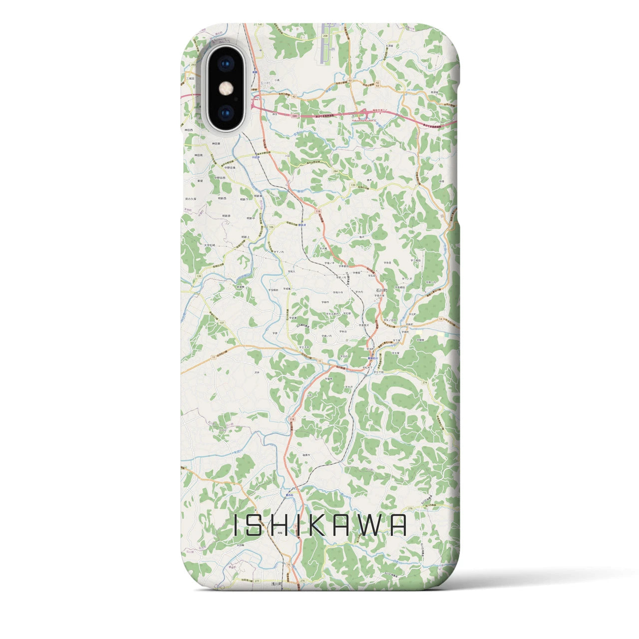 【石川】地図柄iPhoneケース（バックカバータイプ・ナチュラル）iPhone XS Max 用