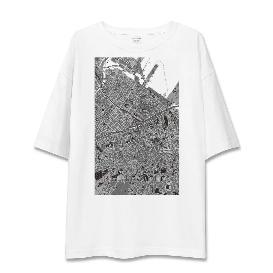 【石川町(神奈川県)】地図柄ビッグシルエットTシャツ