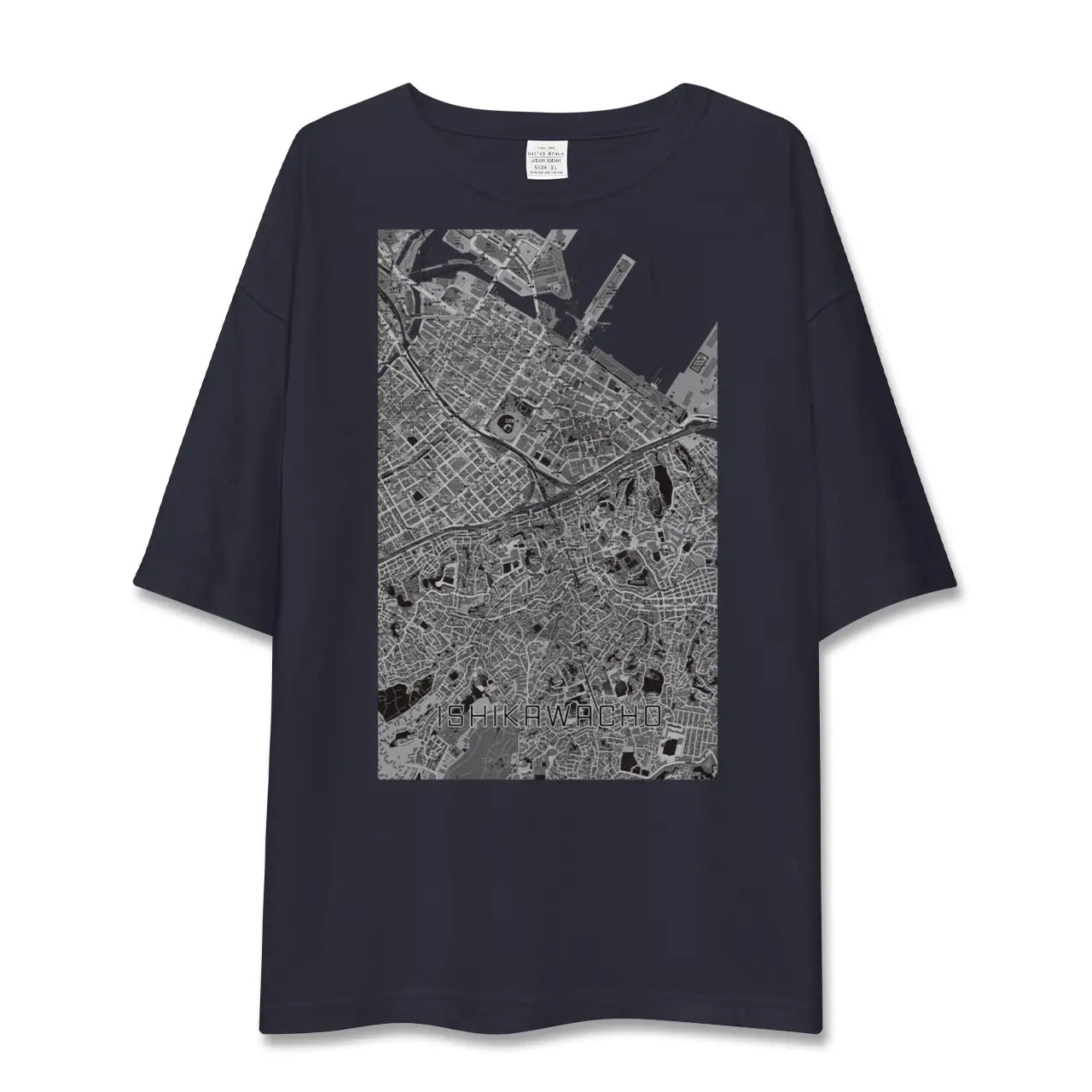【石川町（神奈川県）】地図柄ビッグシルエットTシャツ