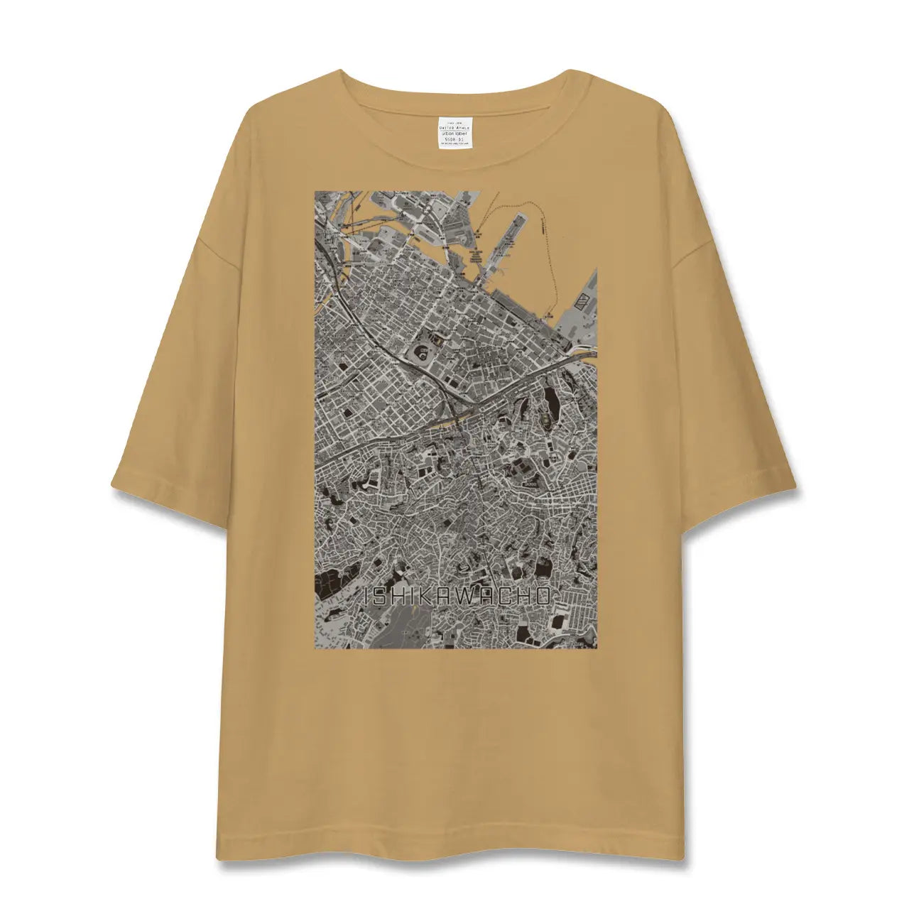 【石川町（神奈川県）】地図柄ビッグシルエットTシャツ