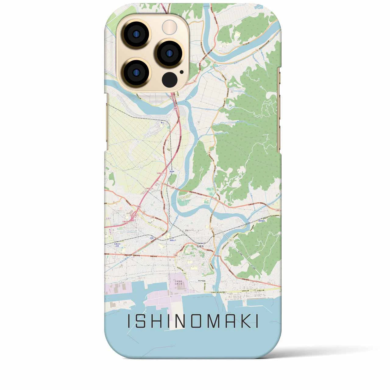【石巻】地図柄iPhoneケース（バックカバータイプ・ナチュラル）iPhone 12 Pro Max 用