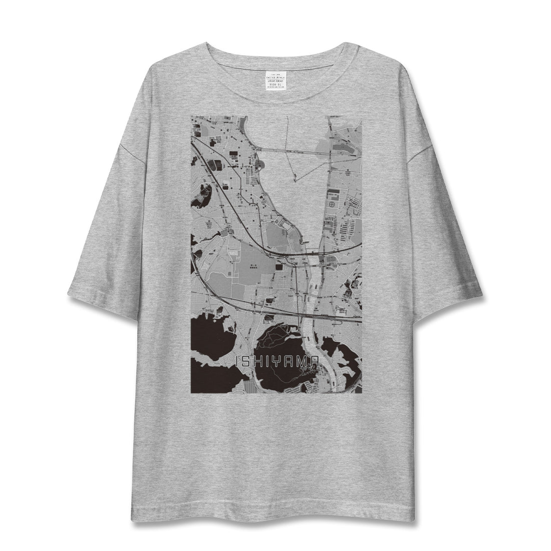 【石山（滋賀県）】地図柄ビッグシルエットTシャツ