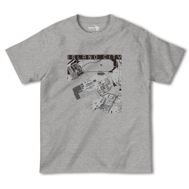 【アイランドシティ（福岡県）】地図柄ヘビーウェイトTシャツ