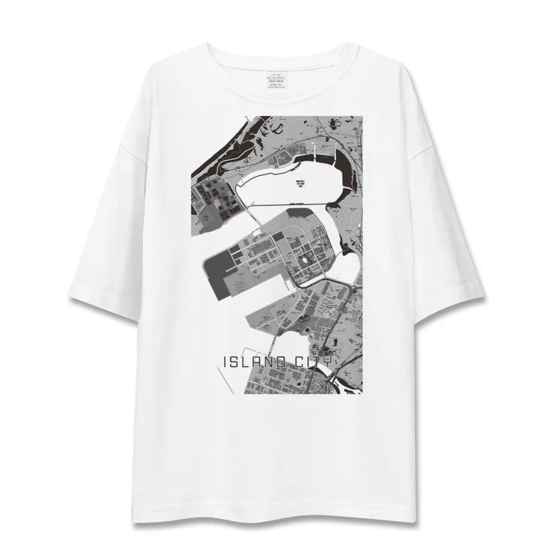 【アイランドシティ(福岡県)】地図柄ビッグシルエットTシャツ