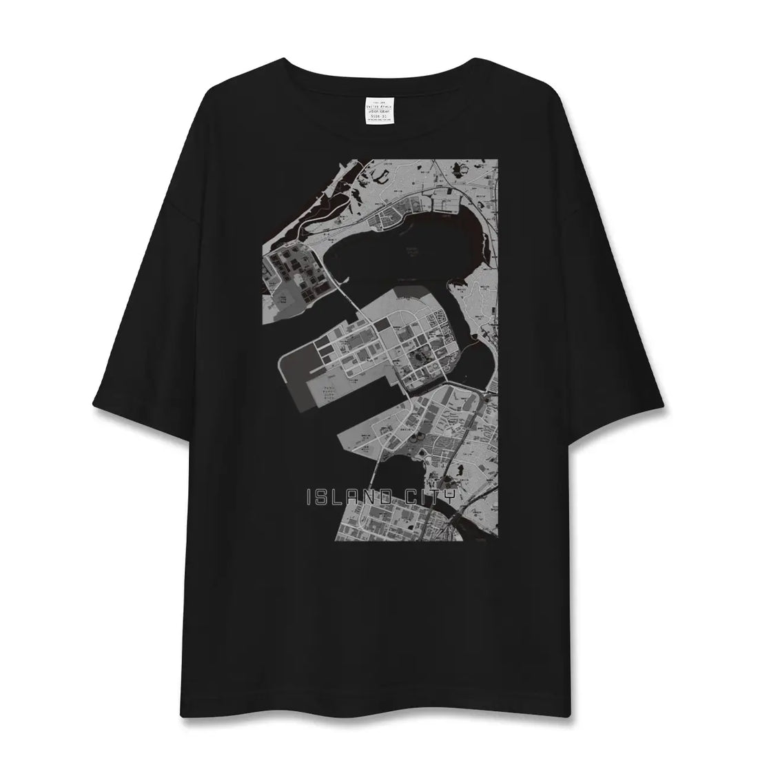 【アイランドシティ（福岡県）】地図柄ビッグシルエットTシャツ