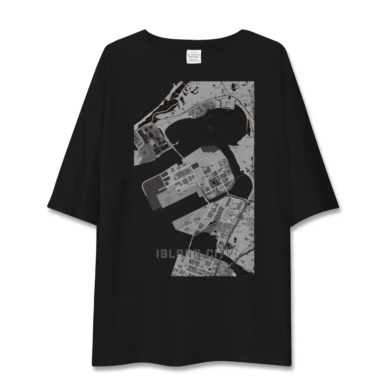 【アイランドシティ（福岡県）】地図柄ビッグシルエットTシャツ