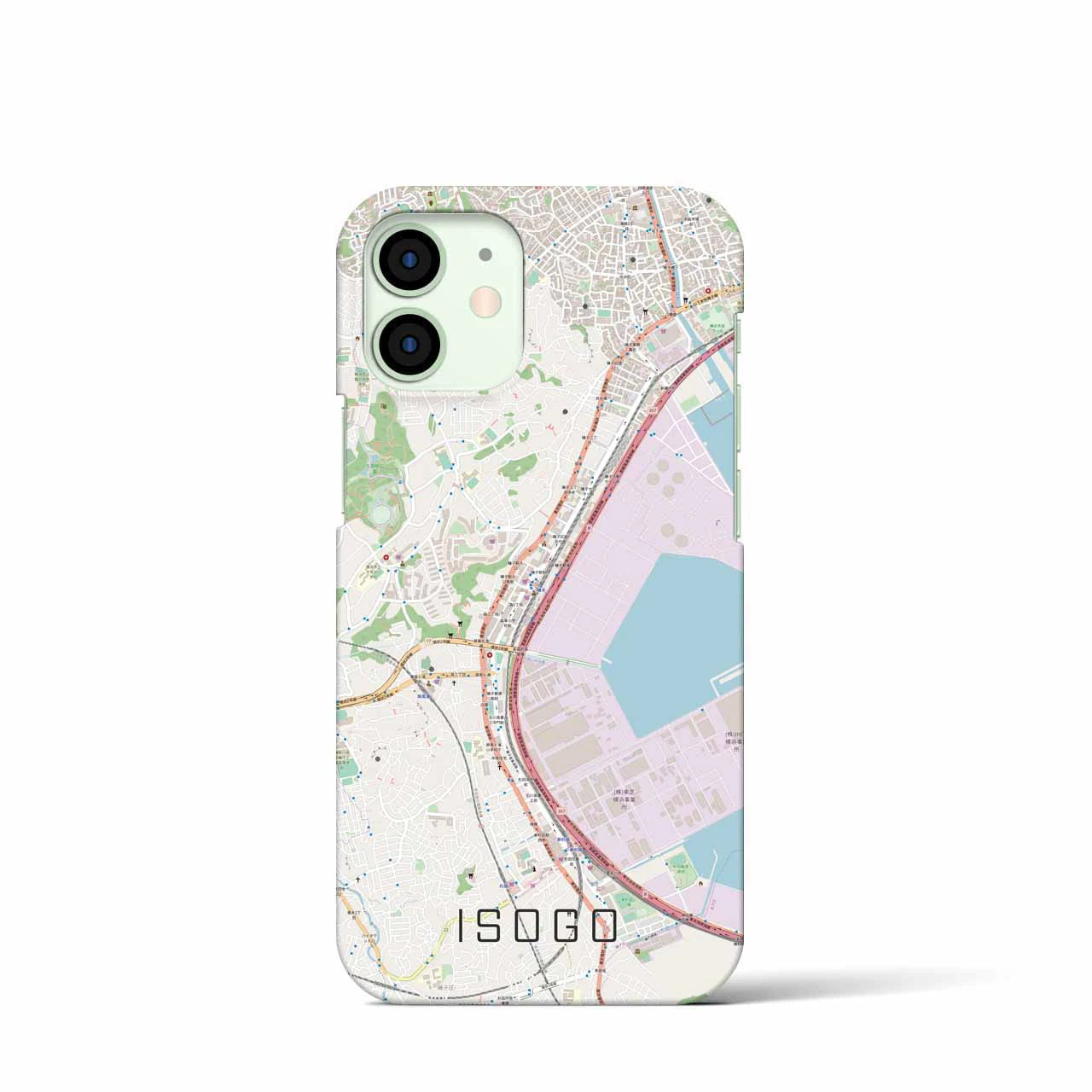 【磯子】地図柄iPhoneケース（バックカバータイプ・ナチュラル）iPhone 12 mini 用