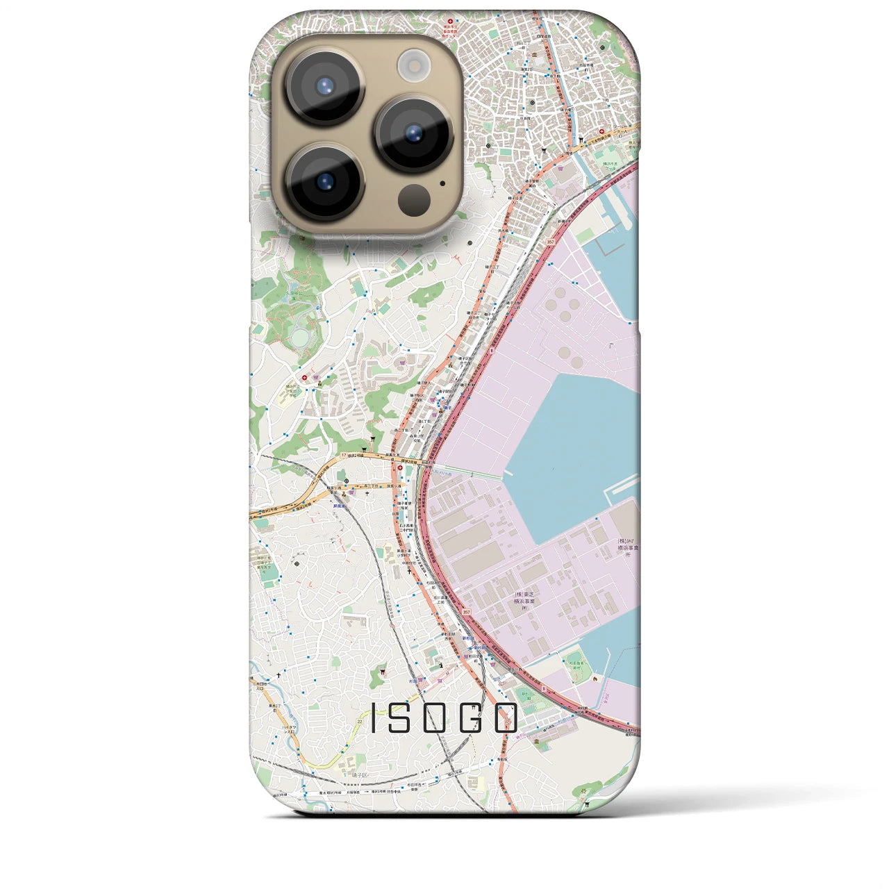 【磯子】地図柄iPhoneケース（バックカバータイプ・ナチュラル）iPhone 14 Pro Max 用