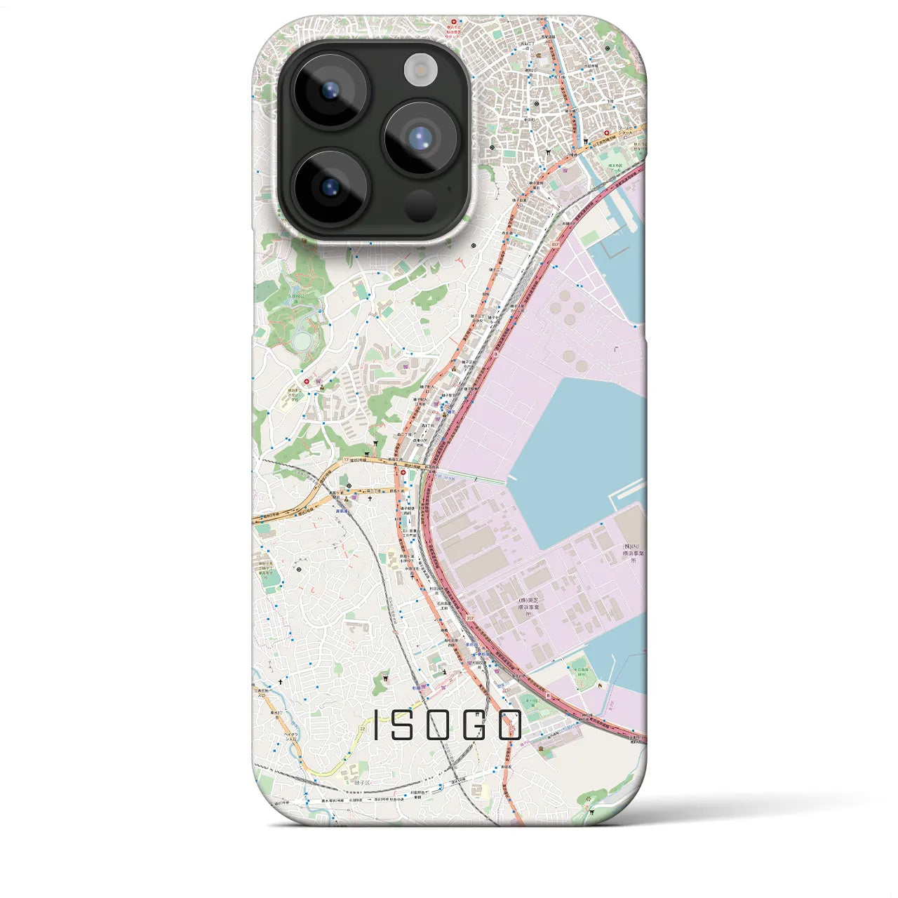 【磯子】地図柄iPhoneケース（バックカバータイプ・ナチュラル）iPhone 15 Pro Max 用