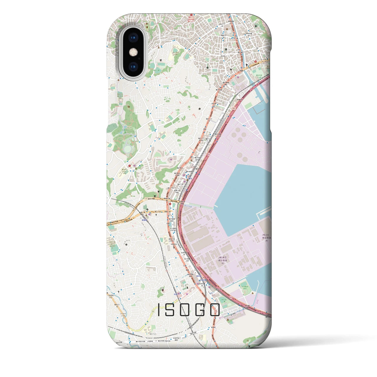 【磯子】地図柄iPhoneケース（バックカバータイプ・ナチュラル）iPhone XS Max 用