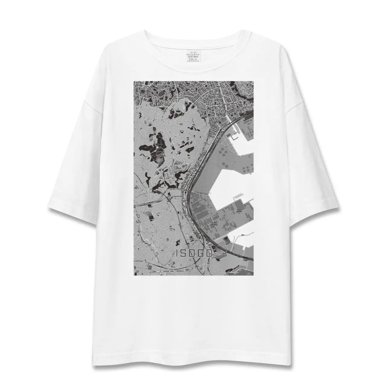 【磯子（神奈川県）】地図柄ビッグシルエットTシャツ