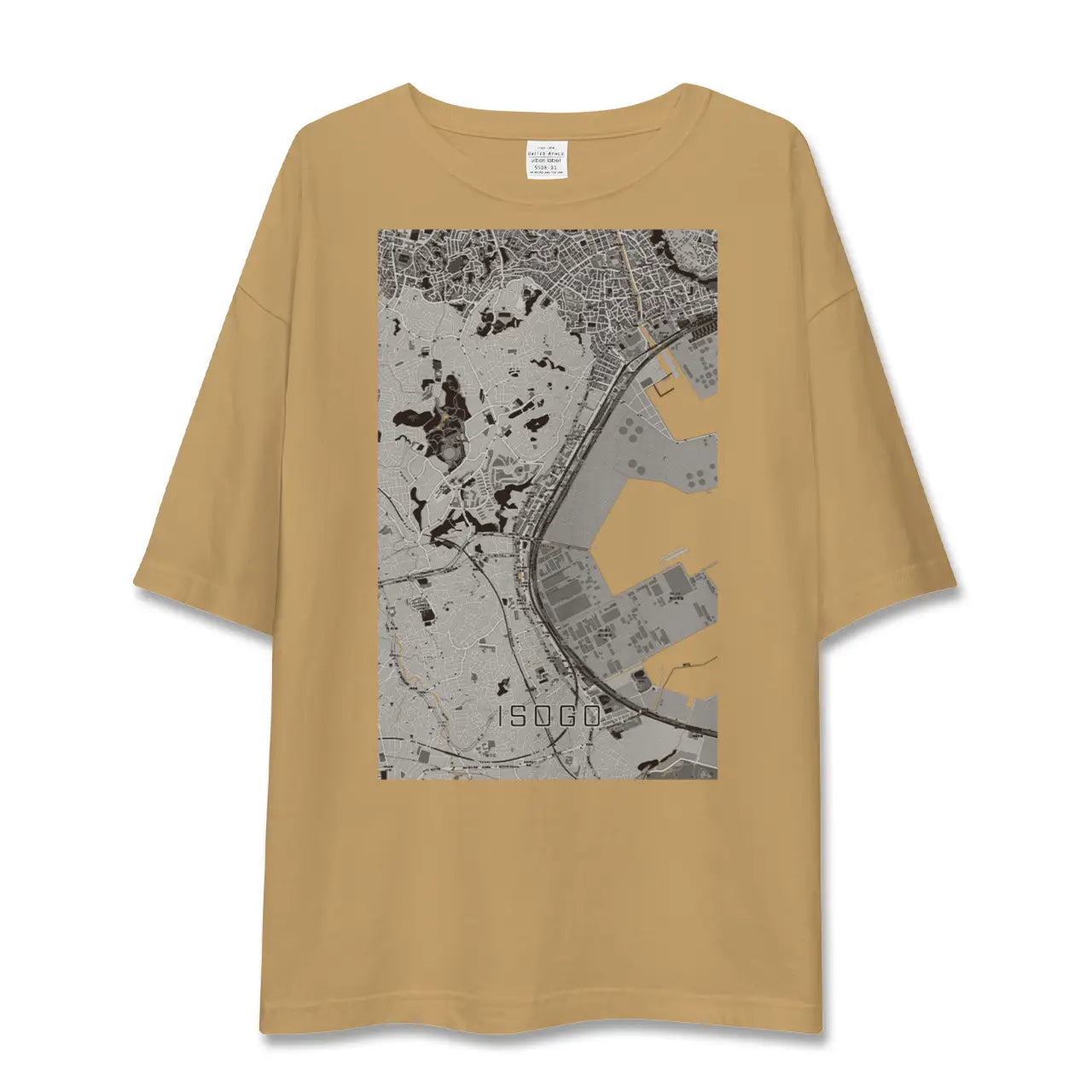 【磯子（神奈川県）】地図柄ビッグシルエットTシャツ