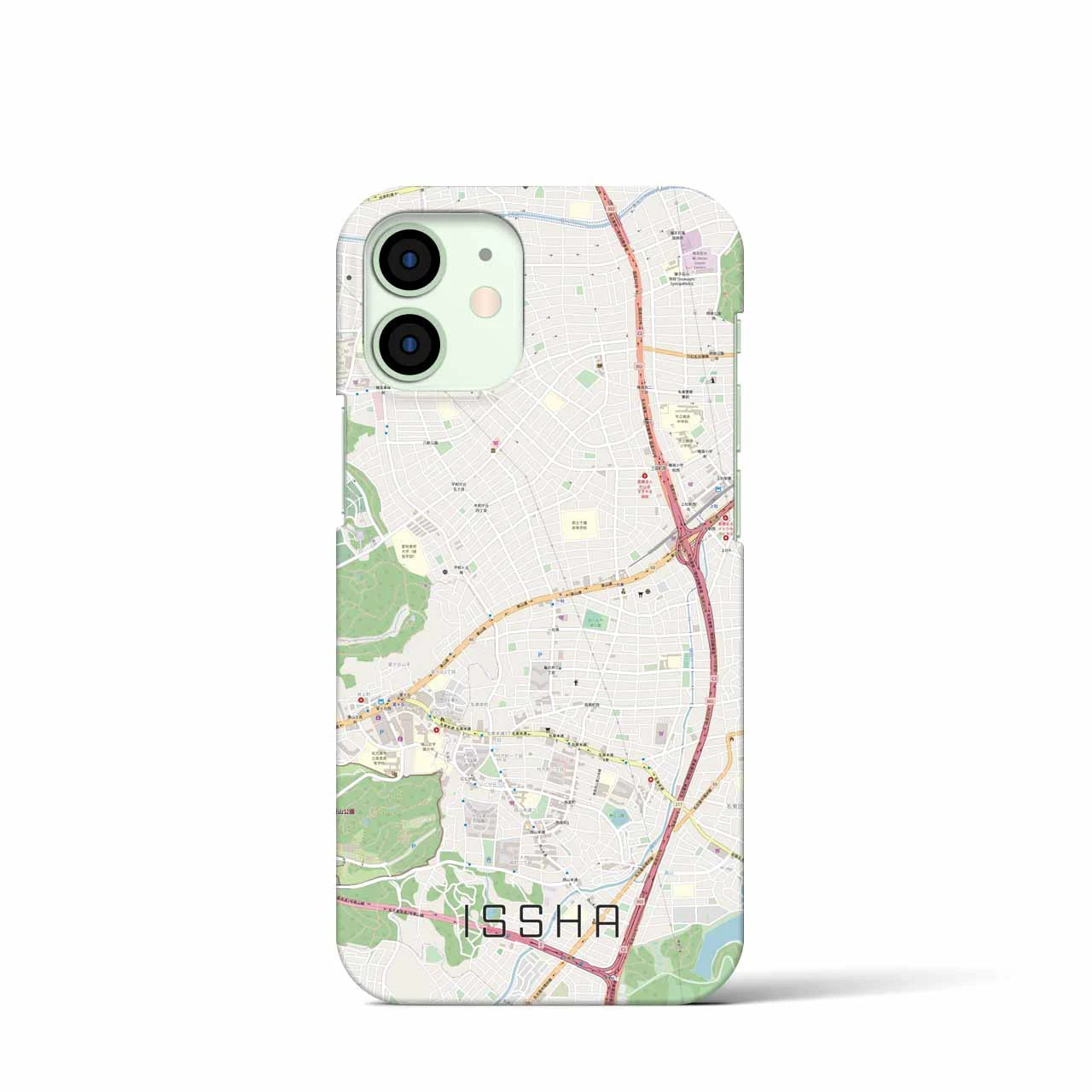 【一社】地図柄iPhoneケース（バックカバータイプ・ナチュラル）iPhone 12 mini 用