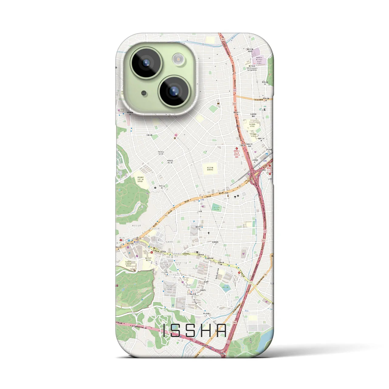 【一社】地図柄iPhoneケース（バックカバータイプ・ナチュラル）iPhone 15 用
